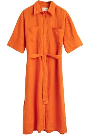 GANT Damen REL Linen SS Shirt Dress Kleid, , 34