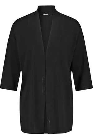 Taifun Damen Offene Strickjacke mit 3/4 Arm 3/4 Arm, überschnittene Schultern unifarben 42