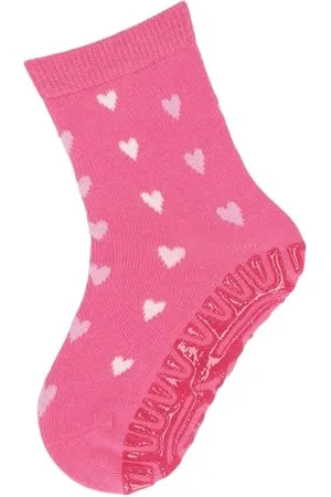 Sterntaler Glitzer Flitzer SUN Herzen - Baby Fliesen Flitzer für Mädchen - Stoppersocken mit rutschfester Sohle - Fliesensocken mit Motiven - pink, 18