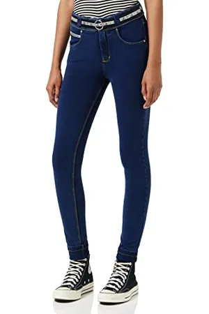 Freddy Damen NOW1MC002_J0Y Leggings, Dunkle Jeans-gelbe Naht, S