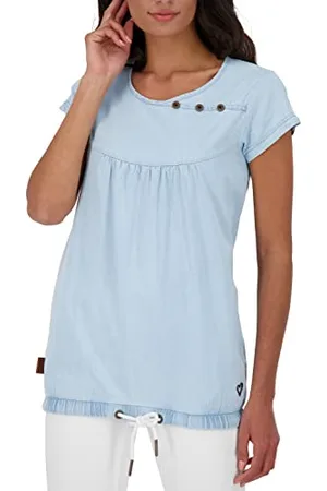 alife kickin ALIFE and Kickin SummerAK DNM Shirt – Damen Kurzarm Bluse – Elegant & Bequem für Büro & Freizeit – Leichtes Material für Stil & Komfort M