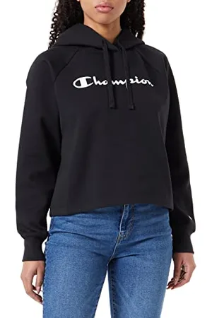 Champion Damen Legacy American Classics Stretch Interlock Logo Crop Boxy Kapuzenpullover, , X-Large
