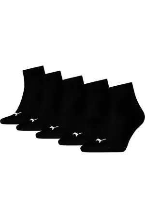 PUMA Unisex Plain Quarter, Black-New, 35/38 (5er Pack)