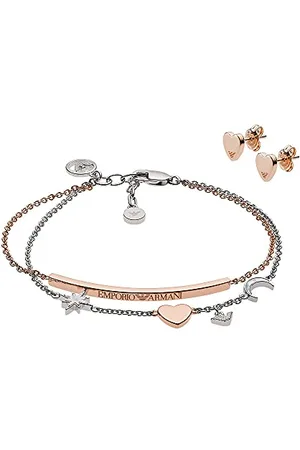 Emporio Armani Set Für Frauen, Größe Stud: 8X7X2mm Rose Gold Sterling Silber Set, EG3417221
