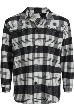 JACK & JONES Herren Plus JOROLLIE Check Overshirt LS PLS T-Shirt, , 3XL