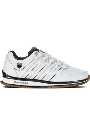 K-Swiss Homme Rinzler Basket, Blanc et Noir, 42.5 EU