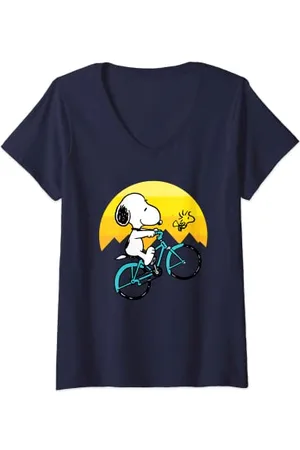 Peanuts – Snoopy Sping Biking T-Shirt mit V-Ausschnitt