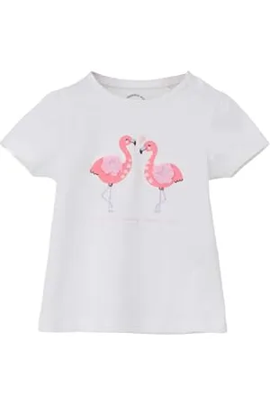 QS by s.Oliver Mädchen 2142939 T-Shirt, weiß, 62