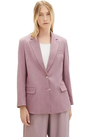 TOM TAILOR Damen Oversized Fit Basic Blazer , dusty lilac melange, 36