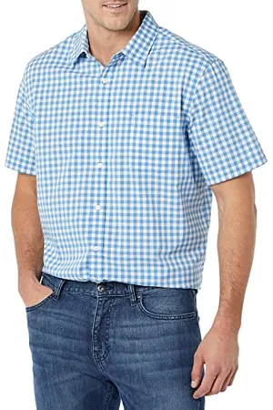 Amazon Herren Kurzarm-Hemd aus Stretch-Popeline (in Übergrößen erhältlich), , 4XL Große Größen Tall
