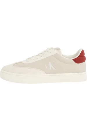 Calvin Klein Herren Cupsole Sneaker Classic Mix Low Top, Mehrfarbig (Eggshell/Red Ochre), 44