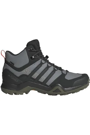 adidas Herren Terrex Swift R2 Mid Gore-TEX Hiking Shoes Wanderschuhe, solid Grey/core Black/Olive strata, 42 2/3 EU