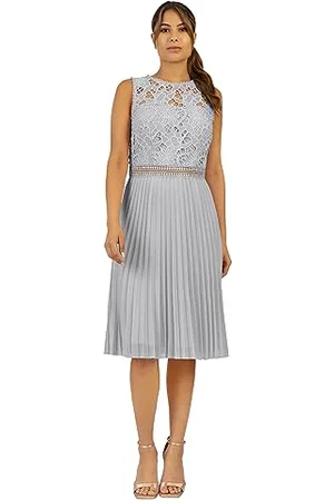 Apart APART Cocktailkleid aus plastischer Spitze und Plisseefalten, , 40