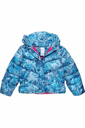 Replay Mädchen Jacke Winterjacke mit Kapuze, (Blau), 6 Jahre