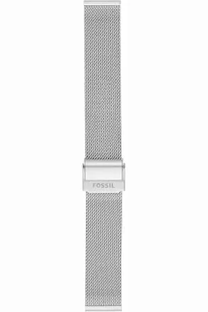 Fossil Uhrenband für Damen 12 mm LiteHide-Leder Silber, S181376
