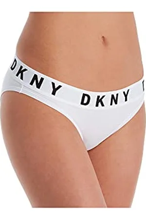 DKNY Damen Cozy Boyfriend Unterwsche im Bikini-Stil, weiß/schwarz, Large