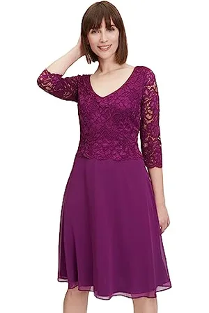 Vera Mont Cocktailkleid mit Spitze, Magenta, 40