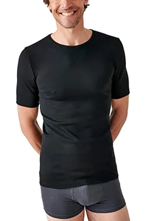 Damart Herren Kurzarm-Shirt, Wärmegrad Medium 3. Thermounterwäsche-Oberteil, Schwarz (Schwarz), XXL