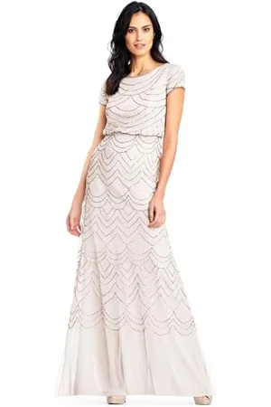 Adrianna Papell Damen Short Sleeve Blouson Beaded Gown Kleid für besondere Anlässe, , 42