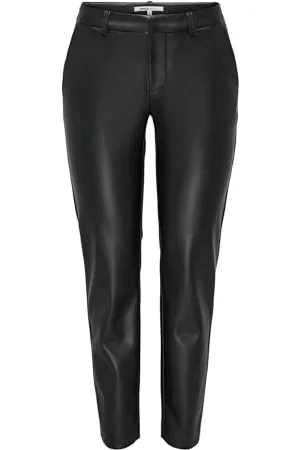 ONLY Damen ONLMIRI Life MW Faux LEA Cigarette PNT Hose, , L / 32L