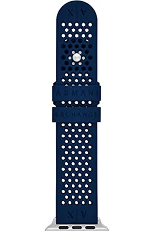 Armani Exchange Armband kompatibel mit Apple Watch, 42/44/45 mm 22 mm Silikon, AXS8012