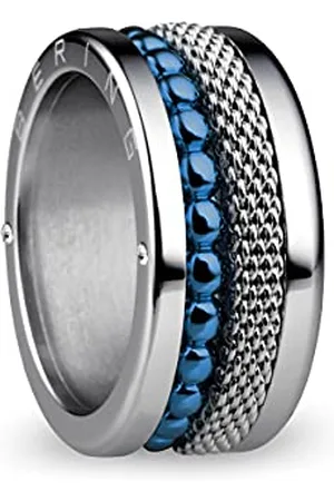 Bering Austauschbar Ringkombination für Damen in Silber & Blau mit einzigartigem Twist- & Change System, Mississippi