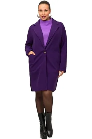 Ulla Popken Damen Sweatmantel mit Schlitzen Sweatjacken, , 50-52