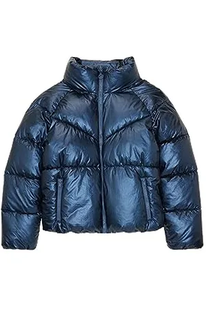 TOM TAILOR Mädchen 1038754 Puffer Winterjacke, 33817-blue metallic, 164