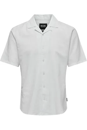 Only & Sons Herren Hemd mit kurzen Ärmeln und Knopfleiste, klassischer Kragen, Farben: , Größe Hemd:XL