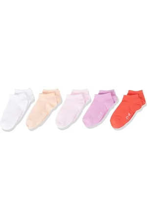 Champion Unisex Kinder Seasonal Junior Contrast Logo 5pp Quarter Sportsocken, Rosa/Weiß/Violett (PS182), 31-34 cm