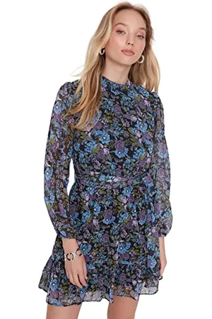 Trendyol Damen Mini Skater Regular Dress Kleid, , 38
