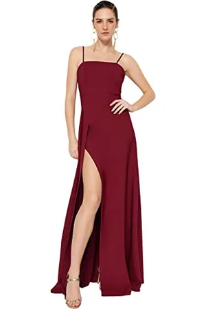 Trendyol Damen Slit Dekollete Abendkleid Und Staffelungskleid Formal Night Out Dress, , 34 EU