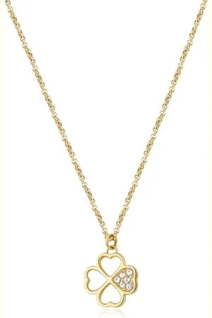 Brosway Halskette Frau mit Symbol Kleeblatt aus Edelstahl | Kollektion CHAKRA - BHKN092