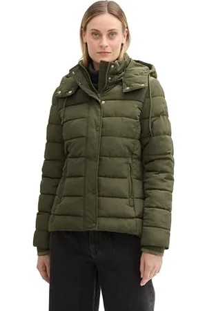 TOM TAILOR Damen Steppjacke mit Abnehmbarer Kapuze, , XL