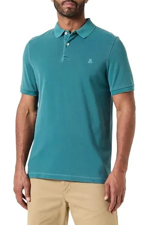 Marc O’ Polo Marc OߴPolo Herren Kurzarm-Poloshirt mit Stretch-Anteil Shaped Fit, (Tranquil Teal), 3XL