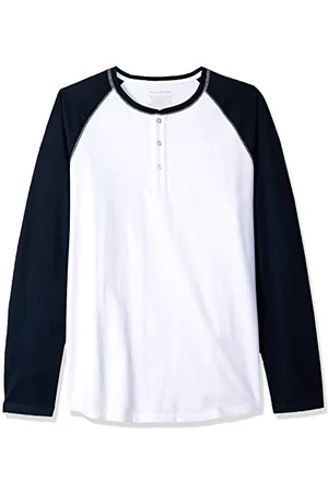 Amazon Herren Henley-Shirt mit langen Ärmeln und normaler Passform (erhältlich in Übergrößen), , XXL