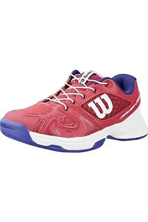 Wilson Mädchen Tennisschuhe, RUSH PRO JR QL, Pink/Weiß/Blau, 28, Für alle Bodenbeläge, Alle Spielertypen, WRS327900E105