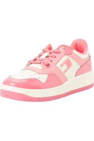 Tommy Hilfiger Damen Cupsole Sneaker Tjw Retro Basket Patent Ltr Schuhe, (Pink Alert), 37 EU