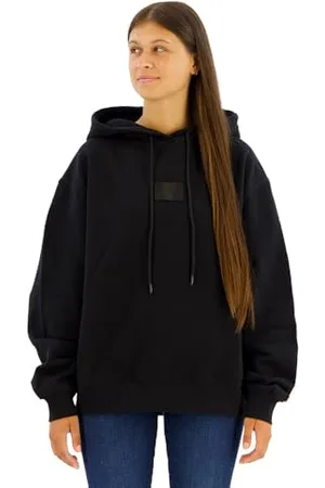 Replay Damen Hoodie mit Kapuze, Schwarz (Black 098), L