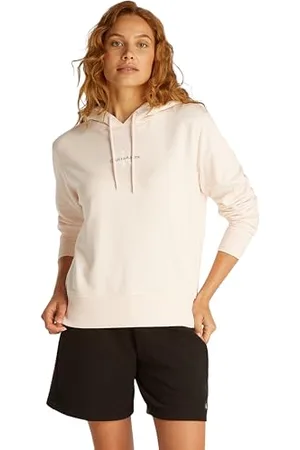 Calvin Klein Damen Hoodie Monologo mit Kapuze, Rosa (Silver Peony), XL