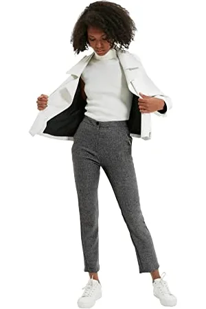 Trendyol Graue gerade geschnittene Hosen, , 38