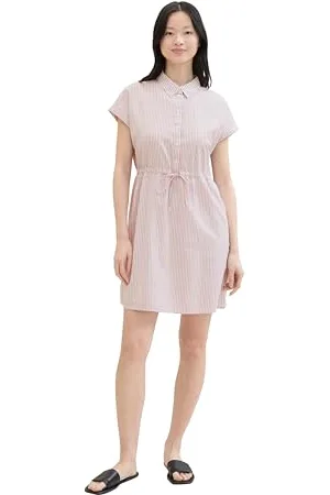TOM TAILOR Damen Mini Kleid mit Streifen, , XL