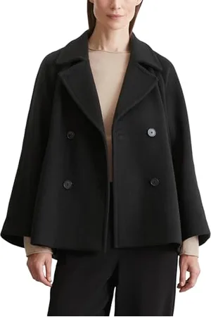 Marc O’ Polo Marc OߴPolo Damen Cabanjacke mit Reverskragen elegant, Schwarz (Black), 38