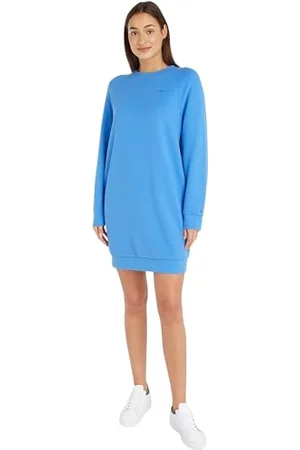 Tommy Hilfiger Damen Kleid 1985 Mini Corplogo C-Nk Drs Ls Langarm, , L