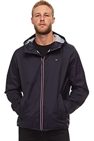 Tommy Hilfiger Herren Leichte, Wasserabweisende Kapuze Regenjacke, , XXL