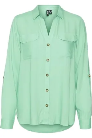 VERO MODA Grün Damen Bluse Vmbumpy L/S Shirt New WVN Ga Noos M