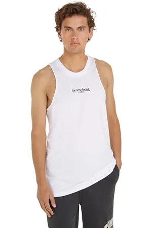 Tommy Hilfiger Herren Tank Top mit Logo, (White), XXL