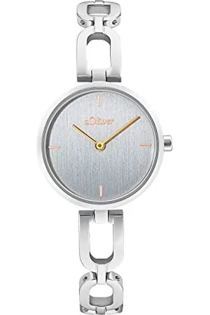 QS by s.Oliver Armbanduhr Damen Quarzuhr Analog, mit Edelstahl Armband, , 3 bar Wasserdicht, Kommt in Uhren Geschenk Box, 2033523