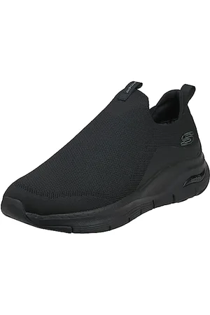 Skechers Herren Arch Fit Ascension Sneaker, Schwarzer Strick, schwarzer Synthetikbesatz, 39.5 EU