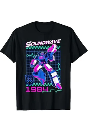 TRANSFORMERS Soundwave 1984 Retro Grid Logo T-Shirt